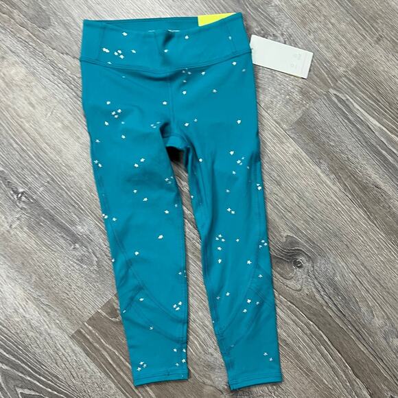 All in Motion Girls' Teal Blue Silver Star Print Leggings - Size XS - NWT - Picture 7 of 9